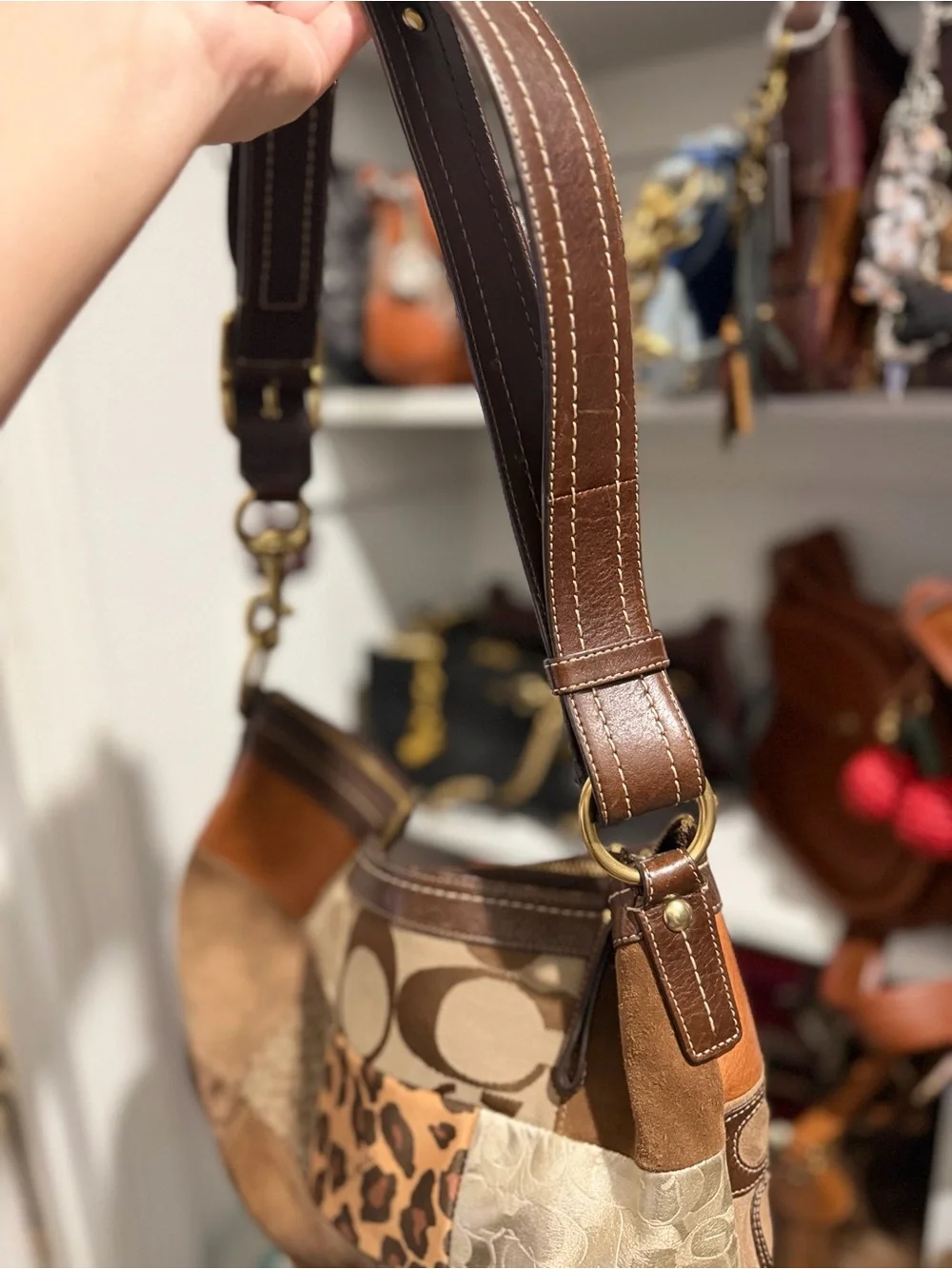 Vintage Coach Patchwork Large Hobo Bag